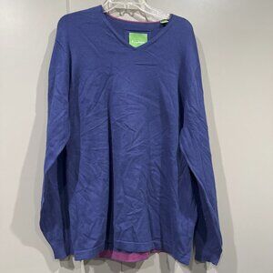TOMMY BAHAMA Men’s XXL Cotton Cashmere Edge Seams Long Sleeve Sweater V-Neck XL